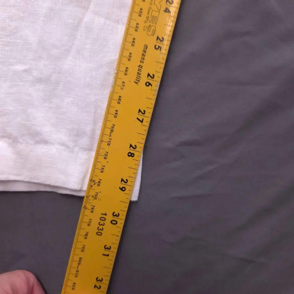 Roundtree & Yorke Caribbean 46 x 29‎ 100% Linen Drawstring White Pants Beach New